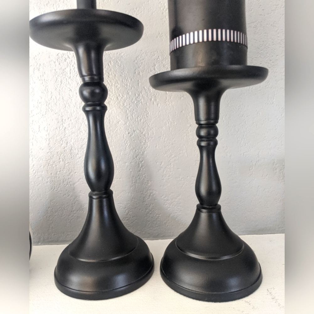 Black Classic Metal Candle Holder Decor Candelabra Witchy Gothic Halloween